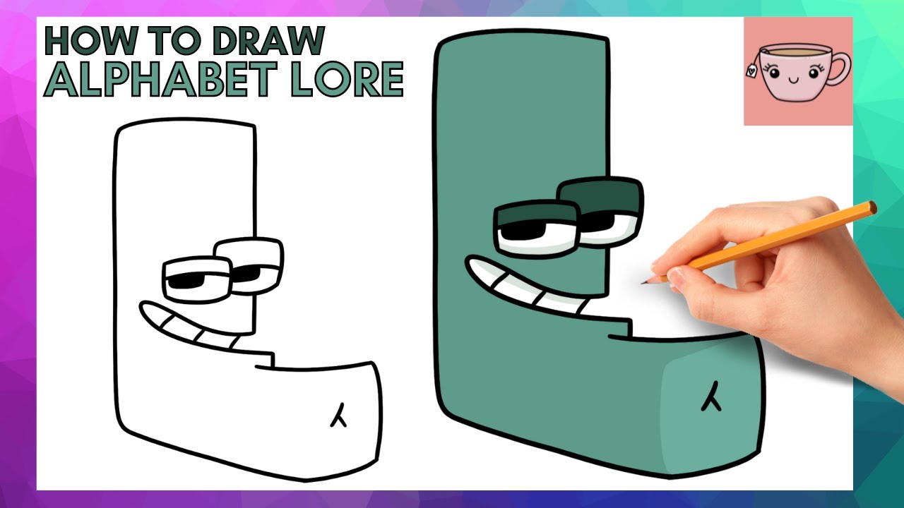 How to Draw Alphabet Lore (L), Dibujando Alphabet Lore L