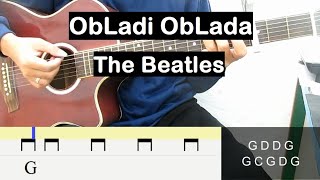 ObLadi ObLada Guitar Strumming Pattern Tutorial (The Beatles) Guitar Chords Beginner Guitar Lesson