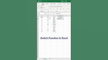 Excel Switch Function - Excel Function Tutorial | Excel Tutorial Videos #Excel #msexcel