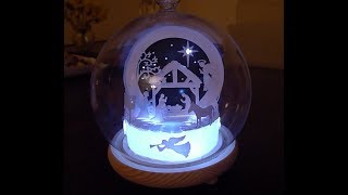 Making an LED lit snow globe Nativity Christmas decoration Using die cut papercuts , I