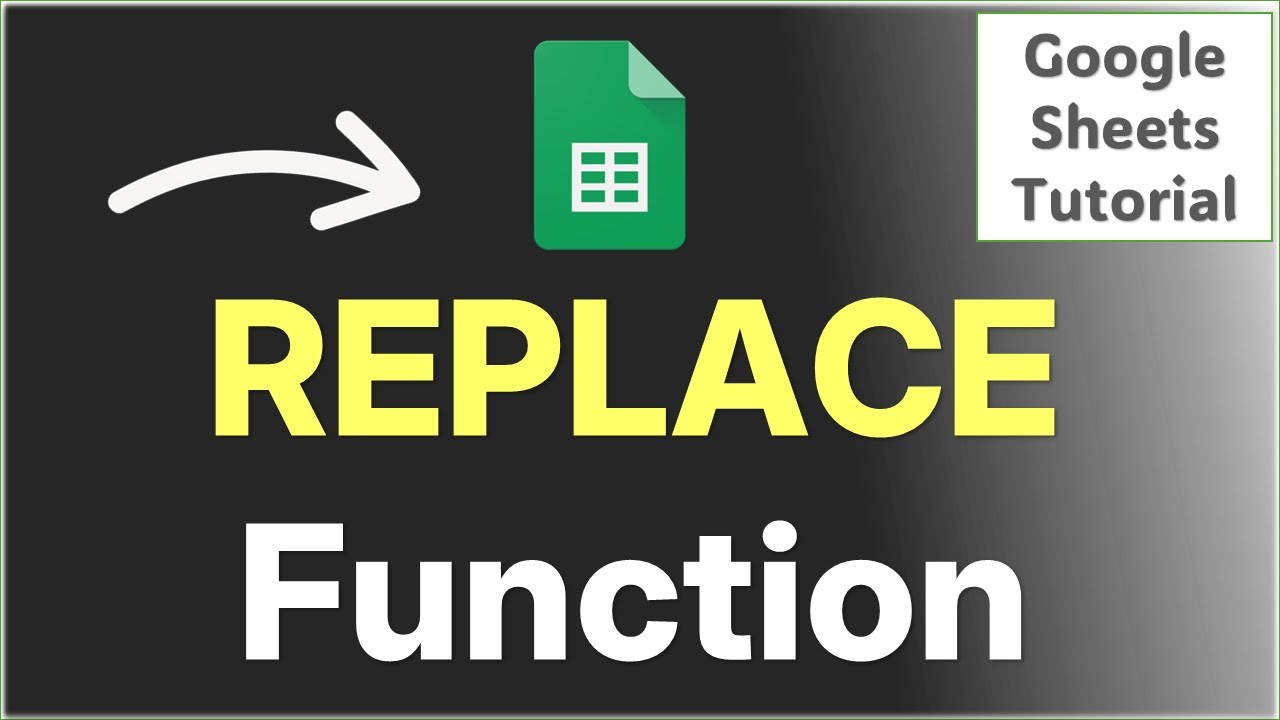 How to Use Replace Function in Google Sheets - YouTube