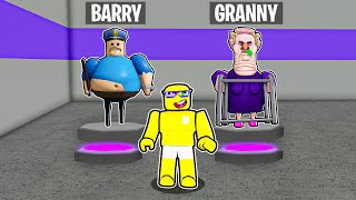 Playing as GRANNY in Barry's Prison Run Obby ROBLOX