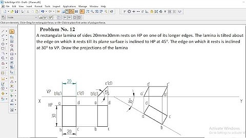 Projection of planes 12th problem Engineering Graphics, projection of planes engineering drawing