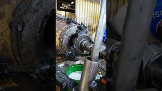 USING CUTTING FLUID IN MACHINING THROUGH EXCAVATOR DIPPER STICK WITH LINE BORING MACHINE