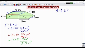 Area of a Composite Solid - Rectangular Prism & Triangular Prism