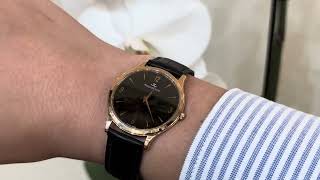 Vidéo: Montre Jaeger LeCoultre Master Ultra Thin Or rose 18k Mécanique de 1998. 34 mm. ref : 145.2.79.S