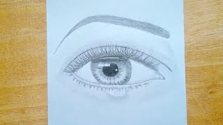 How to draw an eye with teardrop for Beginners || EASY WAY TO DRAW A REALISTIC EYE ||