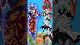 Goku all forms vs guy, tsunade, madara, sasuke adult who is strongest #dragonball #naruto #anime