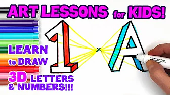 LEARN TO DRAW 3D LETTERS AND NUMBERS WITH PERSPECTIVE! (ART LESSONS FOR KIDS)