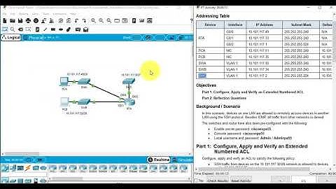4.1.1.11 Packet Tracer - Configuring Extended ACLs Scenario 2
