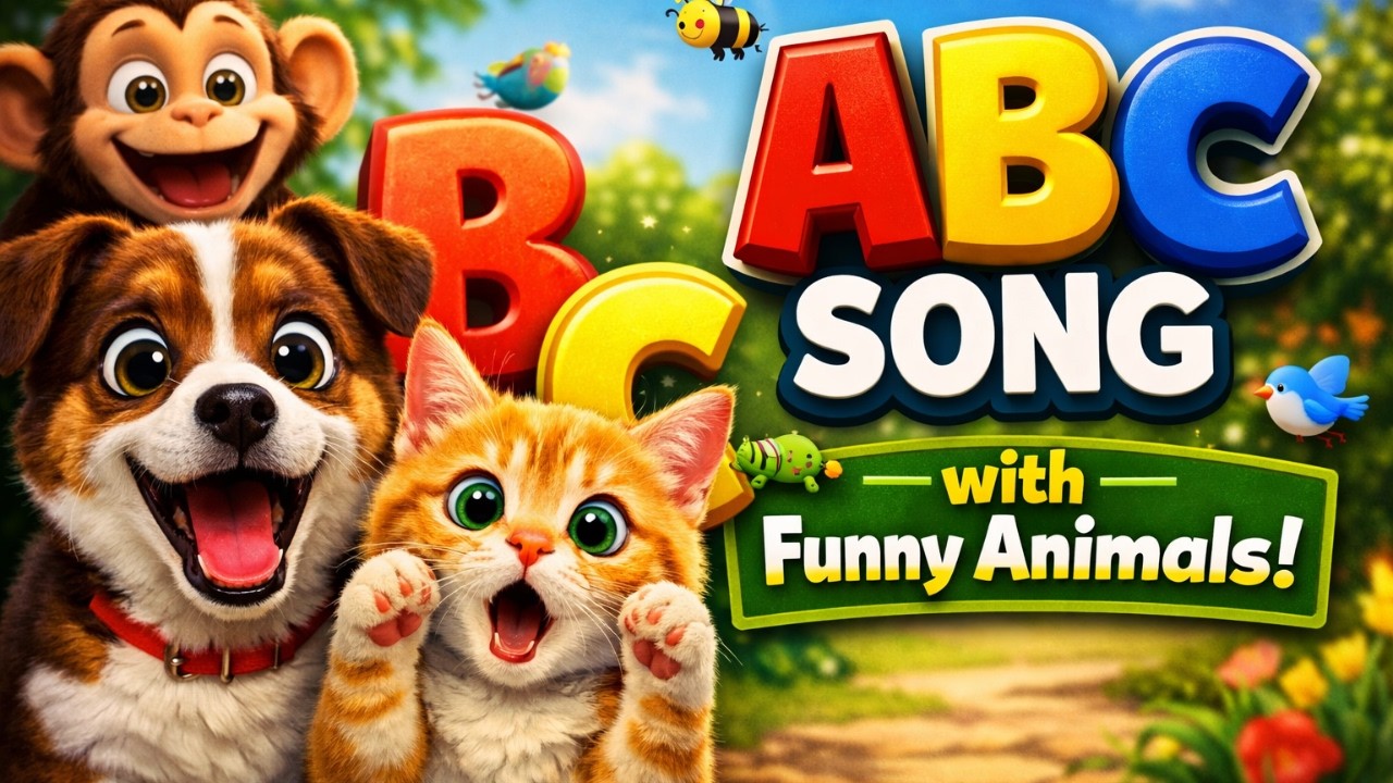 ABC Song with Funny Animals 🐶🐱 | Learn Alphabet A to Z | Nursery Rhymes ...