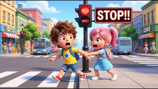 🚦 Stop Wait Go! Traffic Lights for Kids 😱 Learn Road Safety | Leo & Bella