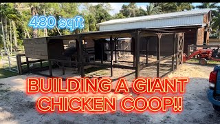 Building A GIANT CHICKEN COOP! #backyard henhouse #diy #howto #CoopsByJoe #fyp #vital #animal #birds
