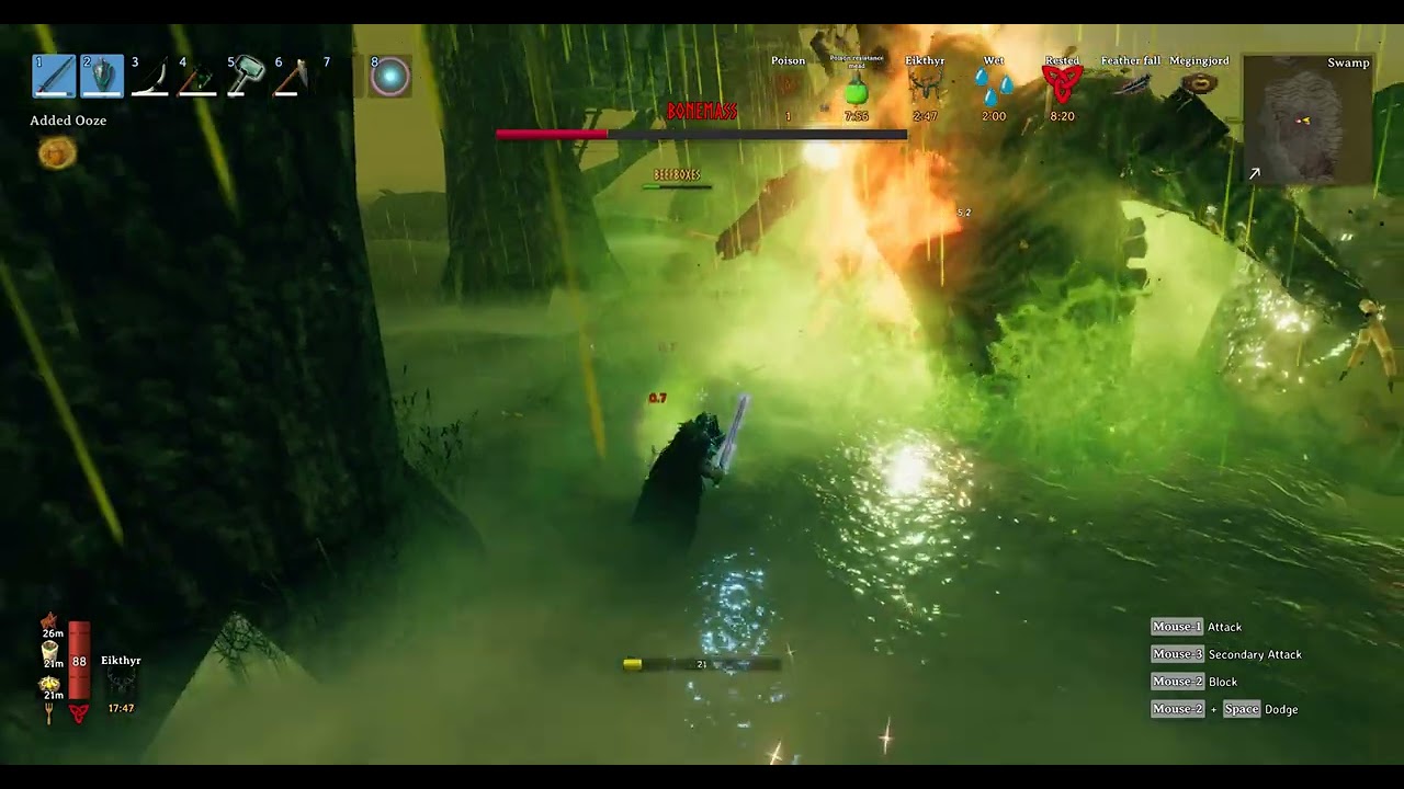 Valheim Mistlands: BeefBoxes and PapaBear fighting Bonemass in 4K!