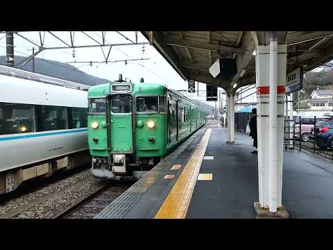 【JR西日本】接近メロディー「城崎温泉らしさあふれる音」+113系城崎温泉行き 城崎温泉駅到着