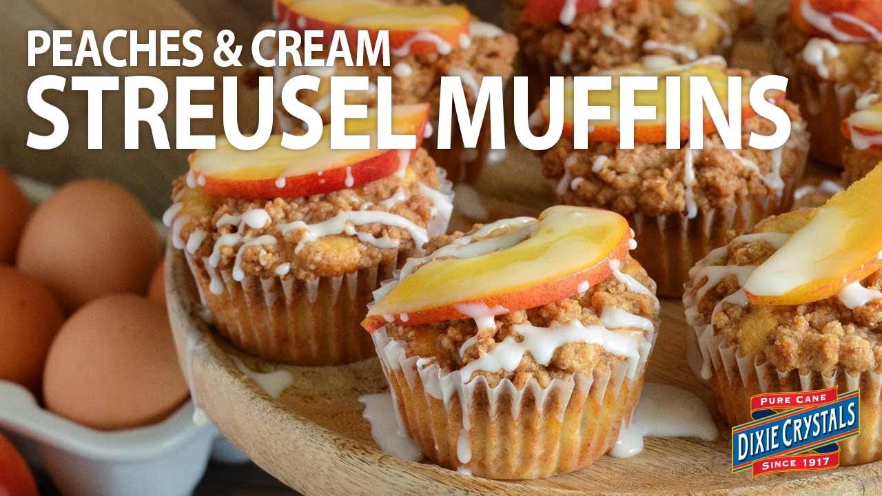 How to Make Peaches & Cream Streusel Muffins - YouTube