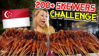 200+ SKEWERS CHALLENGE at Lau Pa Sat in Singapore!! #RainaisCrazy