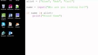 16. Checking if something is in a list