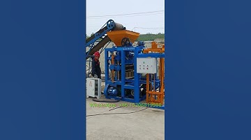 QT4-24 semi automatic concrete block molding machine with stacker mixer #blocks #machinery