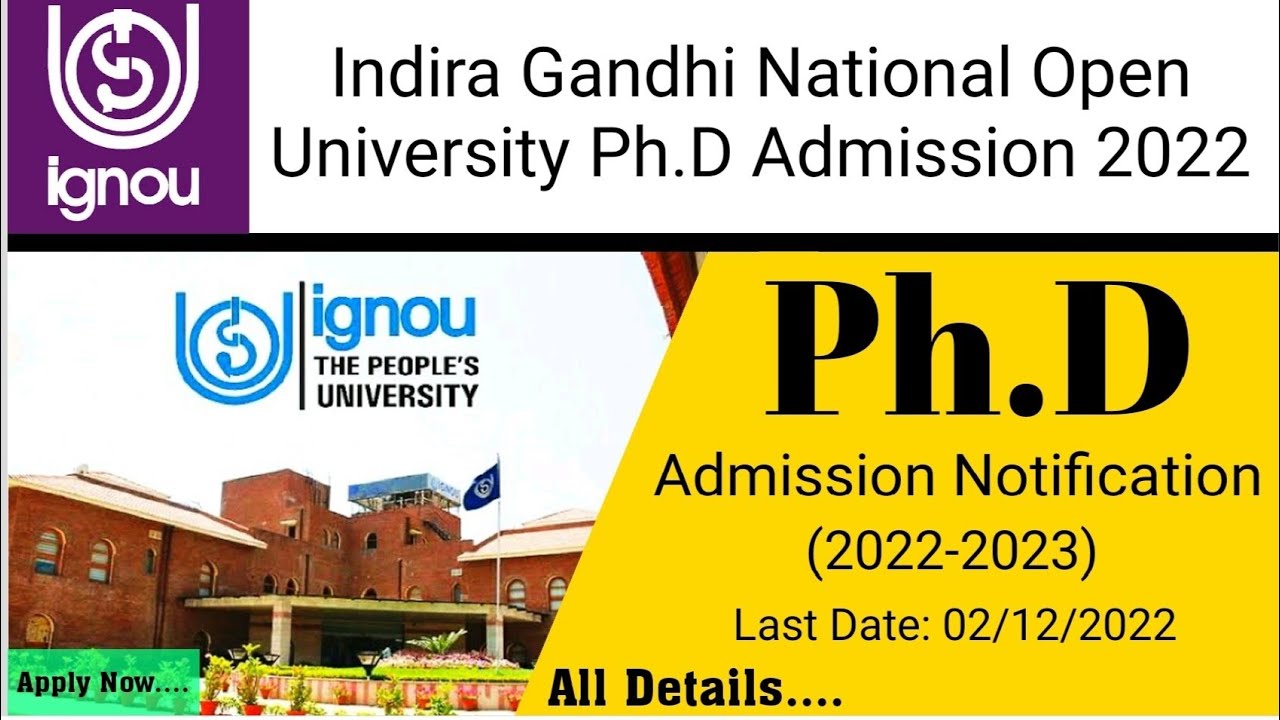 IGNOU Phd Admission Notification 2022-23‼️Phd Varti IGNOU‼️Phd IGNOU‼️