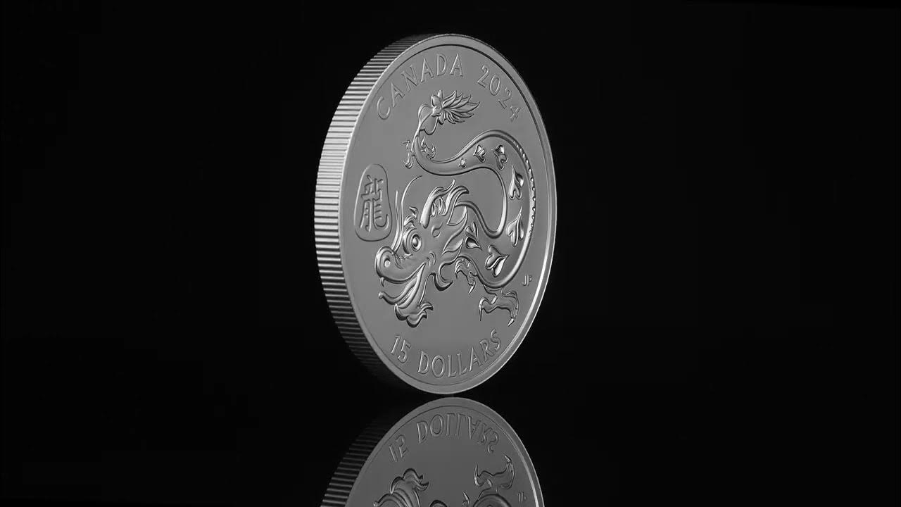 Pièce de 1 oz en argent pur – Année lunaire du Dragon – Tirage : 28 888  (2024) 