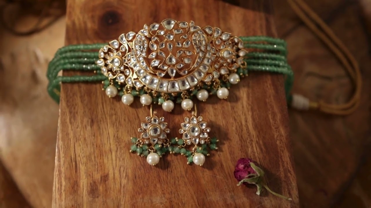 Ayara Green Kundan Necklace Set