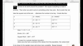 The Standard Deviation with Excel