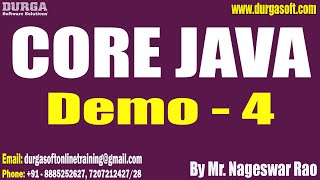 CORE JAVA tutorials || Demo - 4 || by Mr. Nageswar Rao On 20-02-2025 @7PM IST