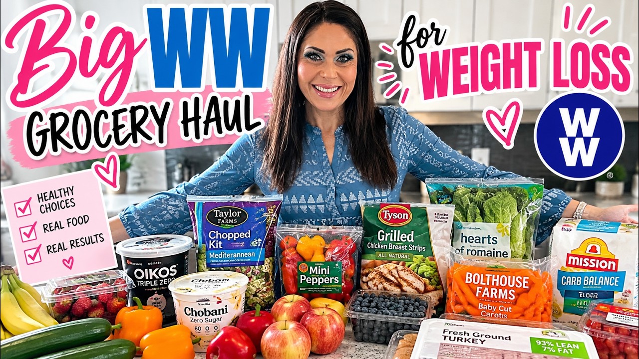 Thumbnail for BIG WW GROCERY HAUL FOR WEIGHT LOSS - WEIGHT WATCHERS POINTS INCLUDED!!