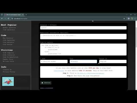 Generate code, debug errors, optimize performance, save time and more with ZZZcode.ai