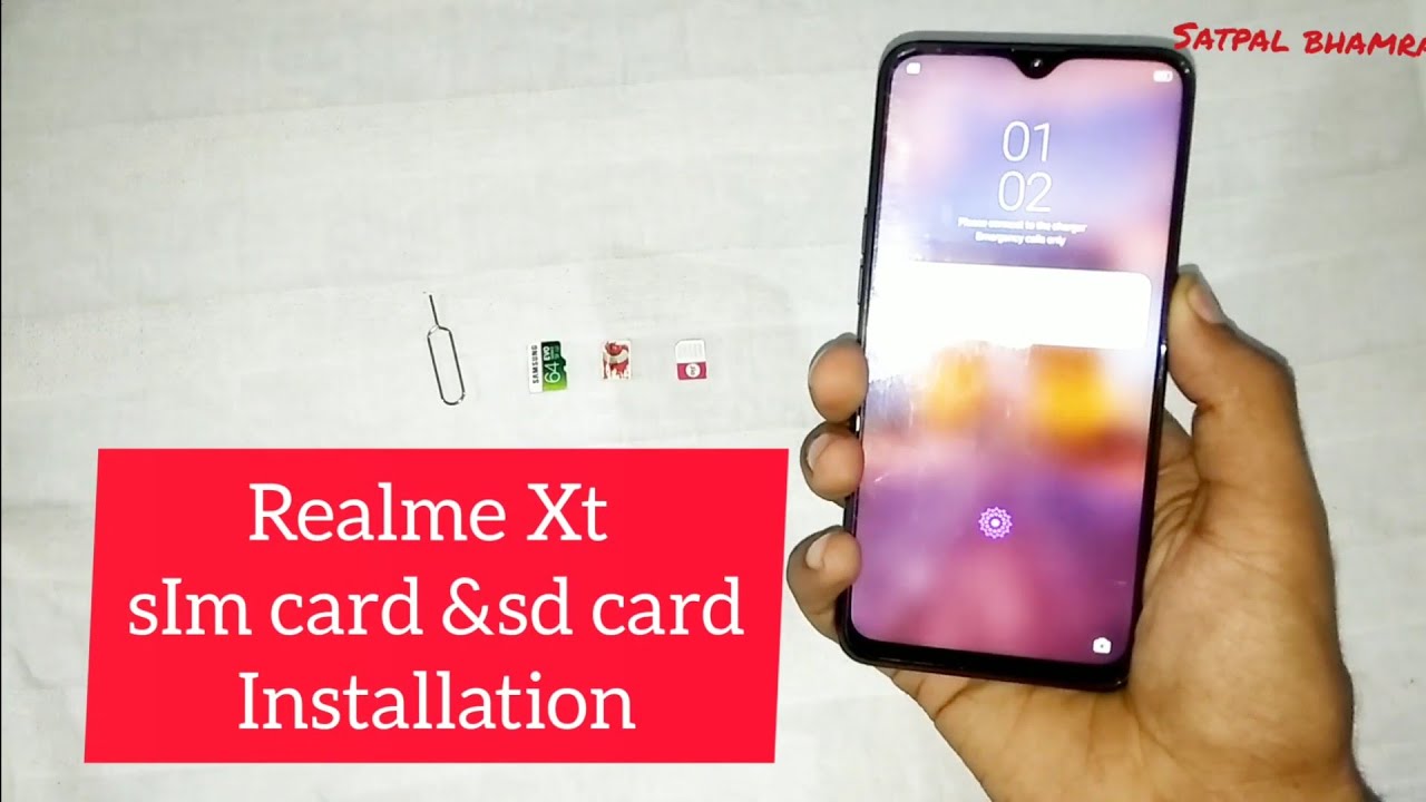 Real Me Xt How To Insert Sim Sd Card In Real Me Xt Youtube