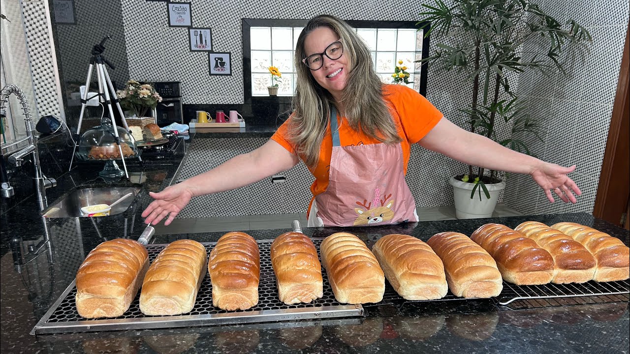 Hoje a produção foi grande, fiz 19 pães com 6 kilos de farinha 