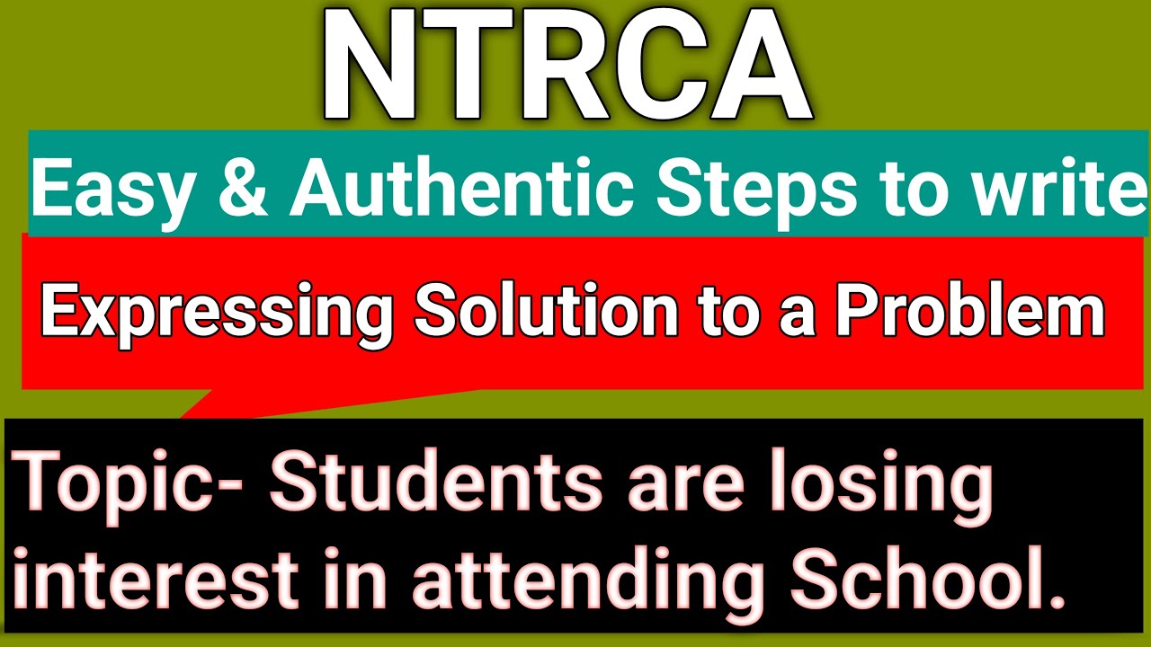 NTRCA Expressing Solution To A Problem How To Write Problem Solving Ntrca expressing solution to a problem how to write problem solving