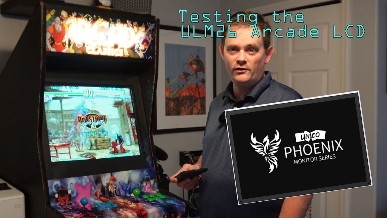 Testing the Unico ULM26 arcade LCD in my cabinet - YouTube