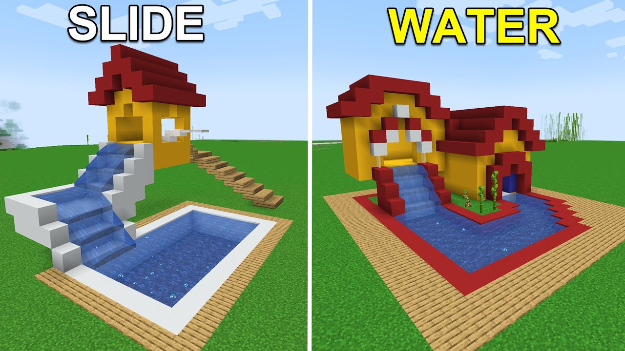 Minecraft: Water Park & Water Slides Building - YouTube