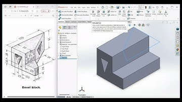 16.Bevel Block in Solidworks 3D Tutorial l SOLIDWORKS TUTORIAL 
