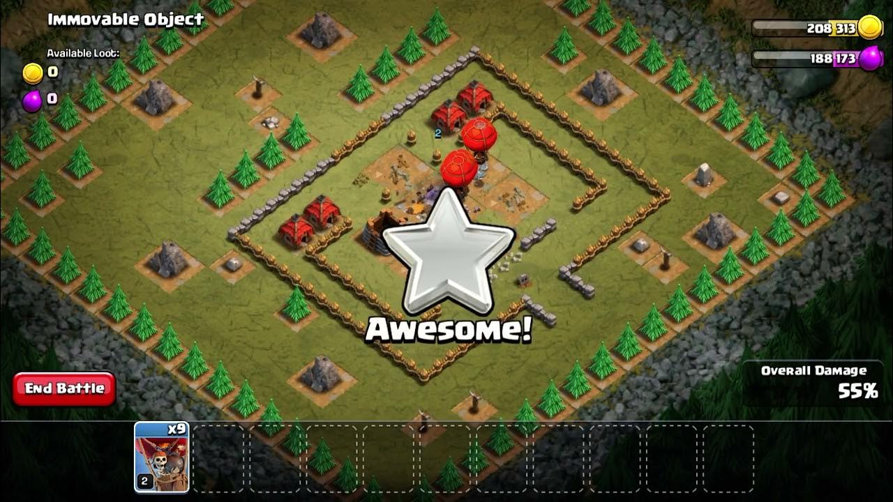 How To Beat Immovable Object Clash Of Clans Immovable Object - How to Defeat the Goblin Map at Town Hall 4 - Easily