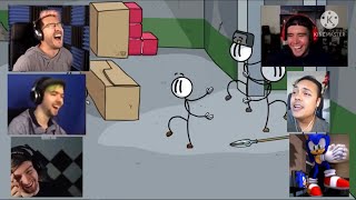 Gamers React to Distraction Dance! (Henry Stickmin Collection: Fleeing The Complex)