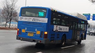 대구 우주교통 3110호 706번 버스 주행영상(칠곡그린빌2단지앞~동서변리벤빌)