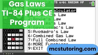 Gas Laws TI-84 Plus CE Program  | Ideal Gas Law, Combined Gas Law & More