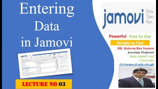 Lecture 3 Entering Data in Jamovi