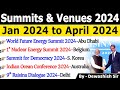 Summits 2024 current affair  important summits current affairs 2024  current affairs 2024 summits