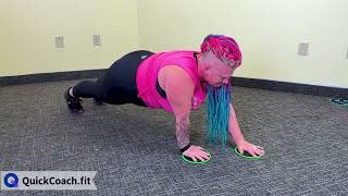 Sliders Plank with Arm Reach | Exercise Demo | Coaching Software | QuickCoach