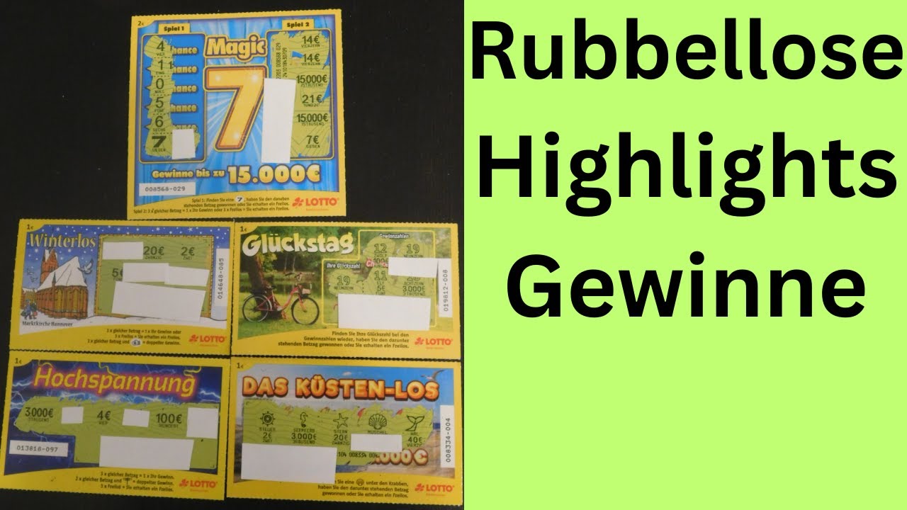 Rubbellose Highlights alle Gewinne und Nietenfrei vom November 2023 YouTube