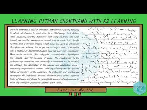 Pitman Shorthand - Exercise No.138 Dictation (60 WPM) - KZ Learning