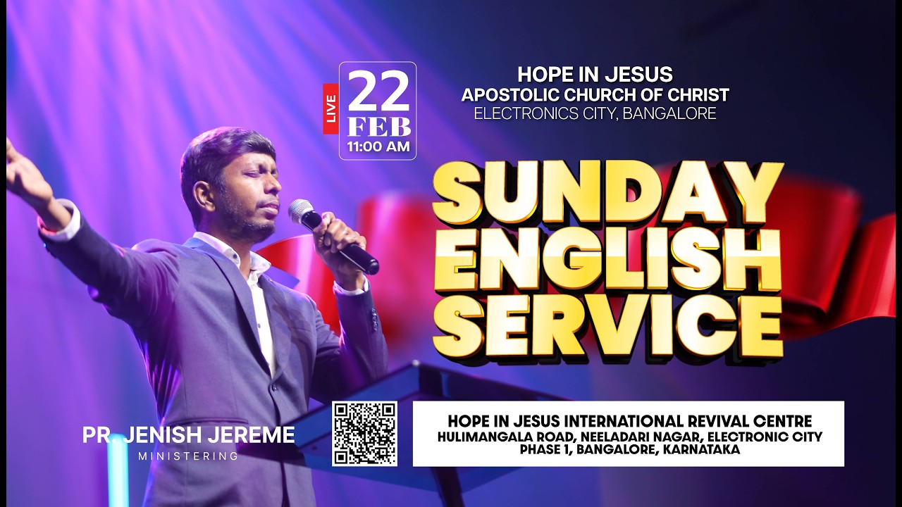 🔴🅻🅸🆅🅴 Sunday English Service | Pr. Jenish Jereme | HIJ International Revival Centre | Bangalore
