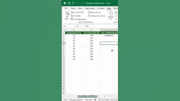 Calculate Correlation Coefficient in Excel