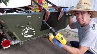 Fixing the Transom on a 1436 Jon Boat: Aluminum Plate & M5200 2of3