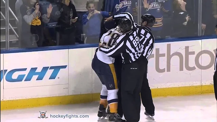 Paul Gaustad vs Zenon Konopka Mar 11, 2014