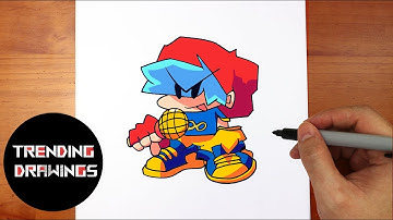 How To Draw FNF MOD Character - Boyfriend Sonic Mega CD Locked On